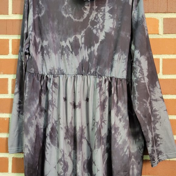 Gray/Black Tie Dye Babydoll Top - Size XL - NWT - Picture 2 of 5